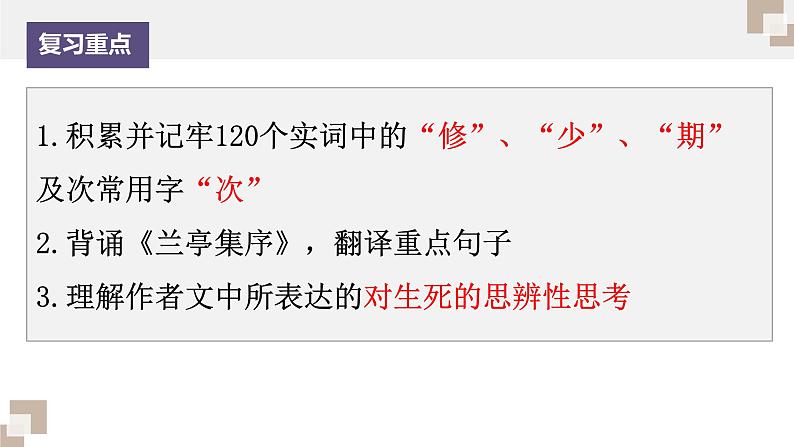 部编版高中语文课内文言文复习 选修下册兰亭集序课件PPT第2页