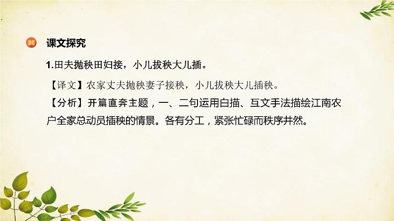 统编版高中语文必修上册 第二单元 第六课  插秧歌课件第7页