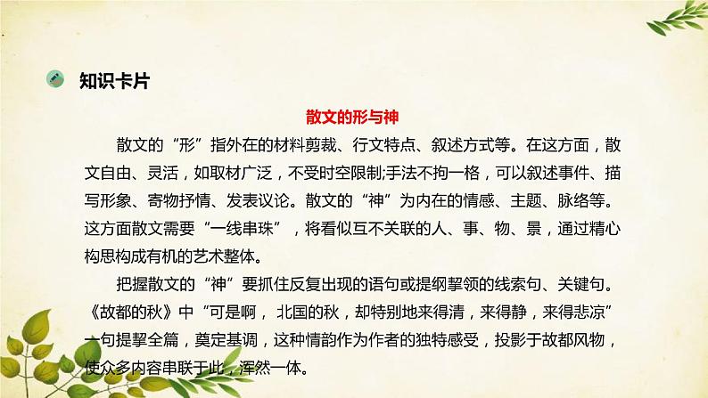 统编版高中语文必修上册 第七单元 第十四课  故都的秋课件第5页