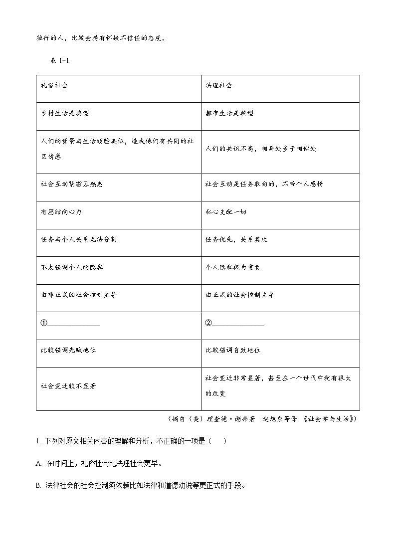 浙江省绍兴市第一中学2023-2024学年高二上学期期中语文试题（原卷版）第2页