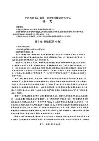 泸州市高高三第一次教学质量诊断性考试 语文试题及答案