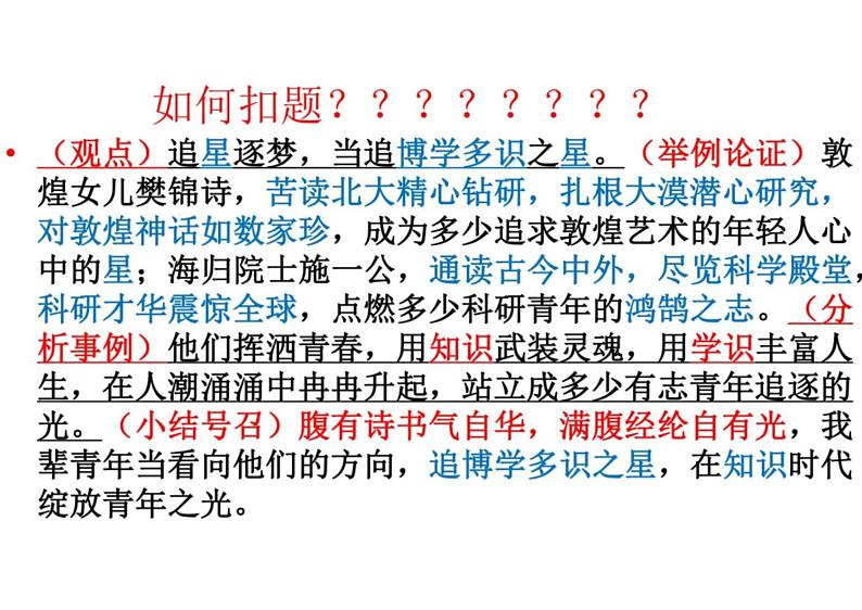 2024届高考议论文作文片段：语文作文片段训练观点+例子+议论课件第4页