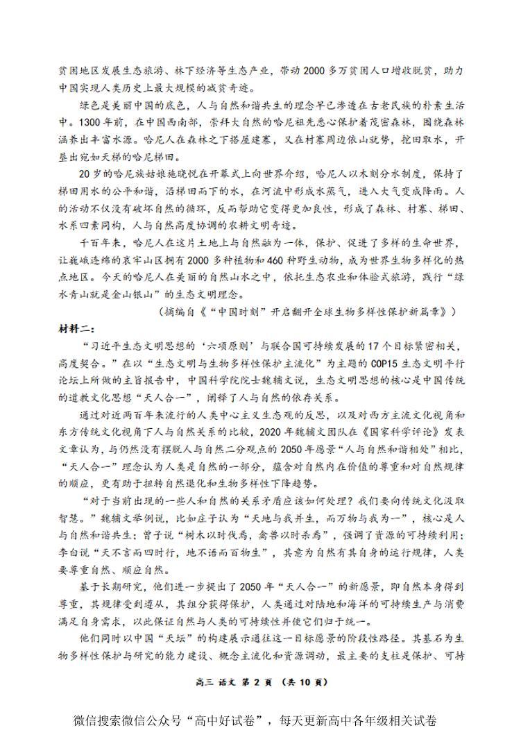 2023-2024河南省实验中学高三上期期中考试语文试卷02