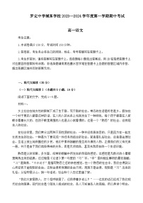 2023-2024学年广东省云浮市罗定市罗定中学城东学校高一上学期11月期中语文试题含答案