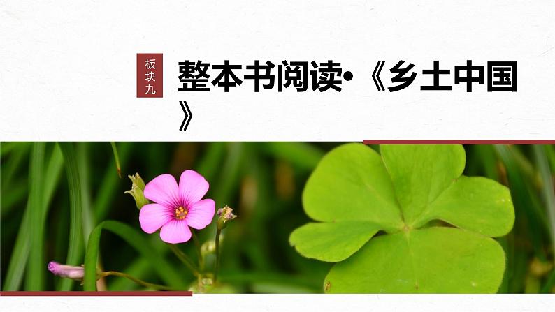 板块9 整本书阅读 《乡土中国》 课时课件　礼治秩序与法治秩序——核心概念，理解迁移第1页