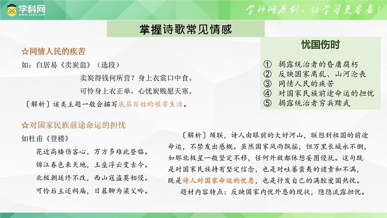 2024届高考专题复习：专题九   诗词鉴赏——诗歌思想内容 情感内涵 课件06