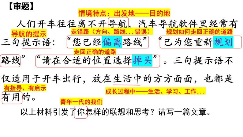 2024届高考写作指导：“导航提示语”作文评讲  课件07