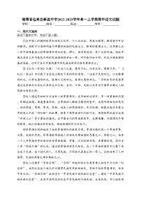 海南省临高县新盈中学2022-2023学年高一上学期期中语文试题(含答案)