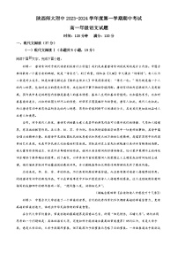 2024陕西师大附中高一上学期期中考试语文含解析