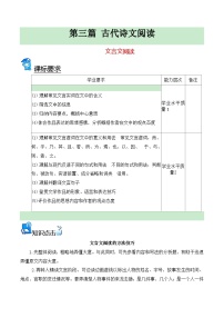 【学考复习】（新教材专用）2024年高中语文学业水平考试  专题讲解 13 文言文阅读--讲义