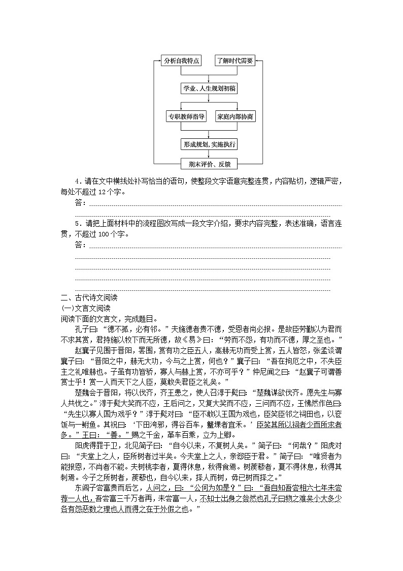 统考版2024届高考语文二轮专项分层特训卷第二部分组合练习周周清第八周练习72语言文字运用+古代诗文阅读（附解析）第2页