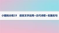 适用于新高考新教材2024版高考语文二轮复习小题抢分练19语言文字运用+古代诗歌+名篇名句课件