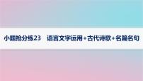 适用于新高考新教材2024版高考语文二轮复习小题抢分练23语言文字运用+古代诗歌+名篇名句课件