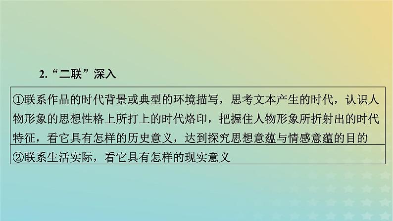 新教材适用2024版高考语文二轮总复习第1部分考点精讲复习板块1现代文阅读专题2现代文阅读Ⅱ__文学类文本阅读第1节小说阅读考点练透5探究小说的意蕴和作用课件08