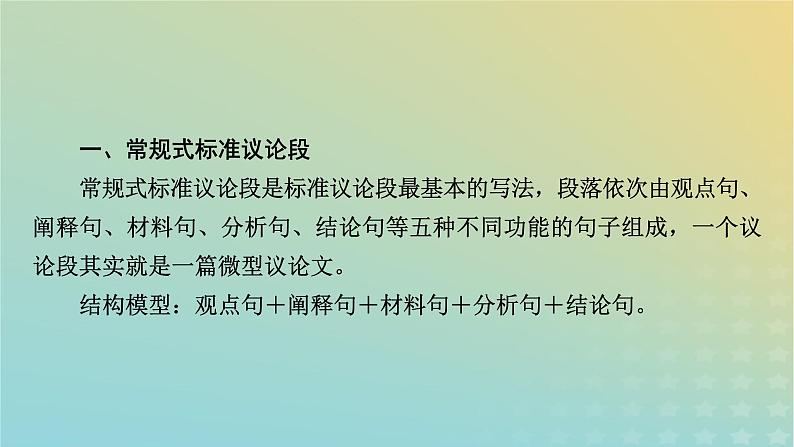 新教材适用2024版高考语文二轮总复习第1部分考点精讲复习板块4写作考点练透3议论文主体段落的写作技法课件第7页