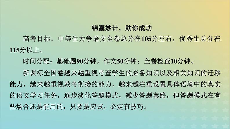 新教材适用2024版高考语文二轮总复习掌上高考课件第2页