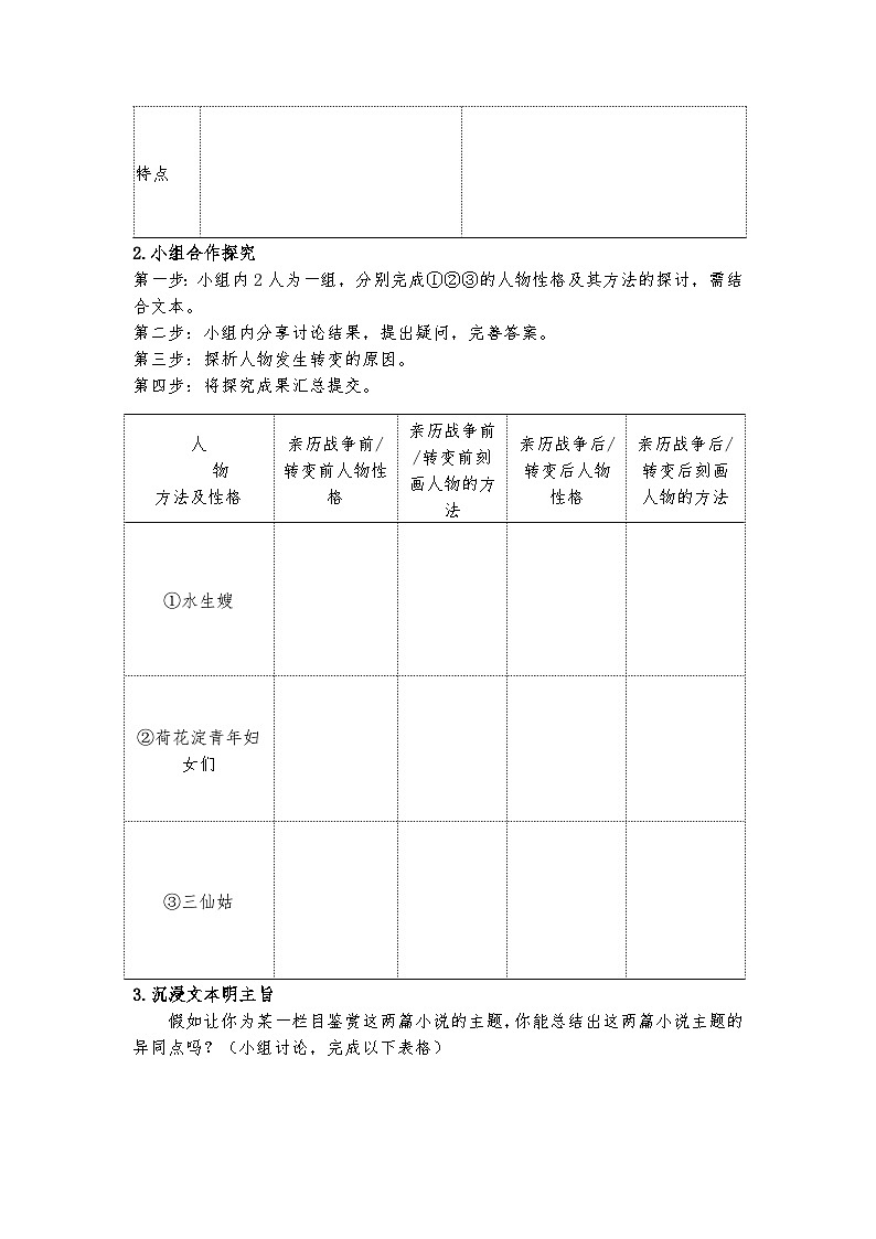 统编版 高中语文 选择性必修中册 第二单元 8.1、2《荷花淀》和《小二黑结婚》群文阅读教学课件+教案+导学案02