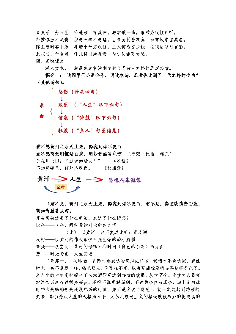 统编版 高中语文 必修上册 古诗词诵读单元 古.3竞赛课+公开课《将敬酒》课件+教案02