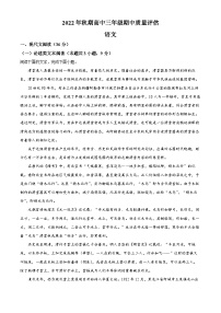 河南省南阳市2022-2023学年高三上学期期中语文试题（Word版附解析）