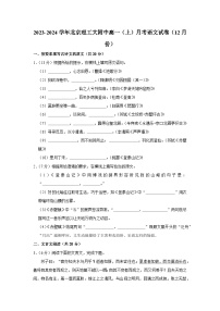 2024北京理工大学附中高一上学期12月月考试题语文含解析