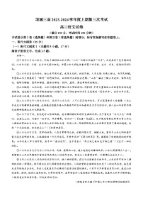 2024周口项城三中高三上学期第三次段考试题语文含解析