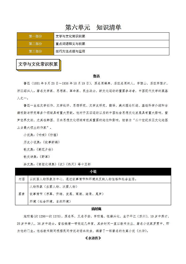 第六单元（知识清单）第1页
