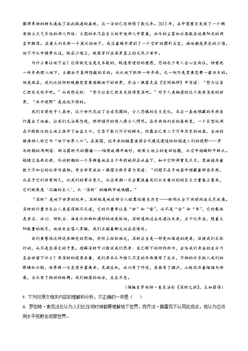 2023年新高考全国乙卷语文真题（原卷版）03