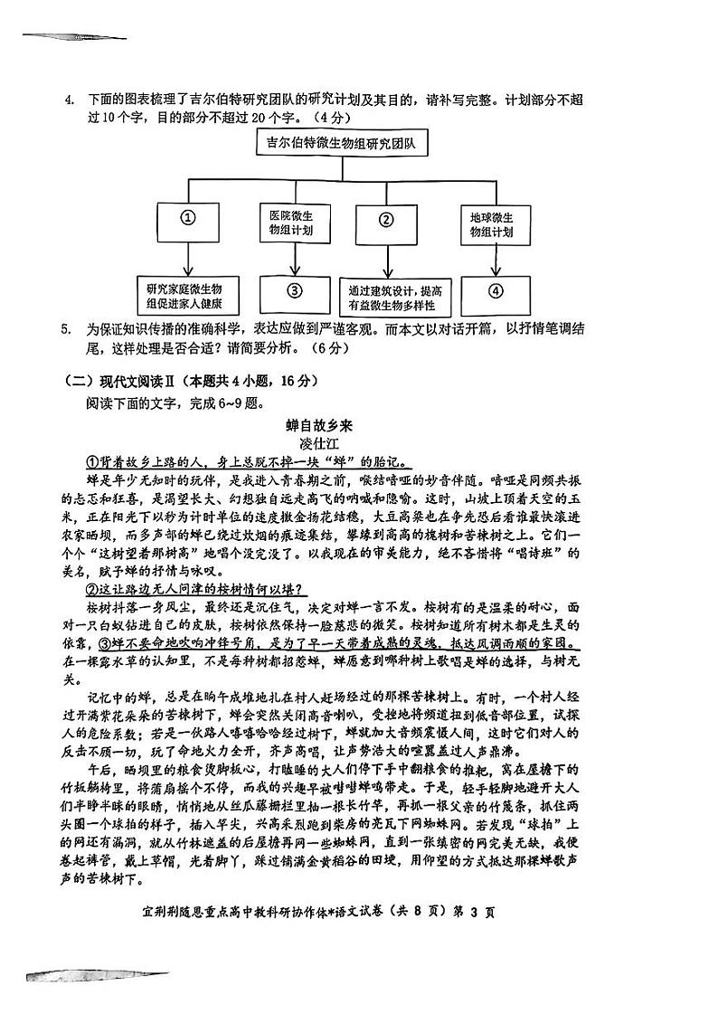 湖北省宜荆荆随恩2023-2024学年高三上学期1月联考语文试卷03