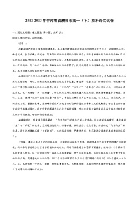 2022-2023学年河南省濮阳市高一（下）期末语文试卷（含详细答案解析）