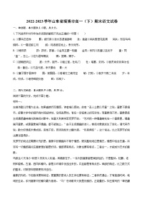 2022-2023学年山东省淄博市高一（下）期末语文试卷（含详细答案解析）