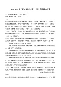 2022-2023学年浙江省丽水市高一（下）期末语文试卷（含详细答案解析）