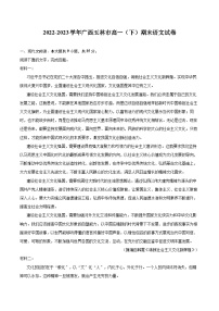 2022-2023学年广西玉林市高一（下）期末语文试卷（含详细答案解析）