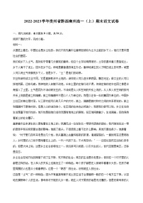 2022-2023学年贵州省黔西南州高一（上）期末语文试卷（含详细答案解析）