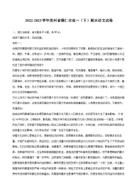 2022-2023学年贵州省铜仁市高一（下）期末语文试卷（含详细答案解析）