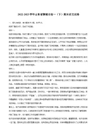 2022-2023学年山东省聊城市高一（下）期末语文试卷（含详细答案解析）