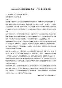 2022-2023学年陕西省商洛市高一（下）期末语文试卷（含详细答案解析）