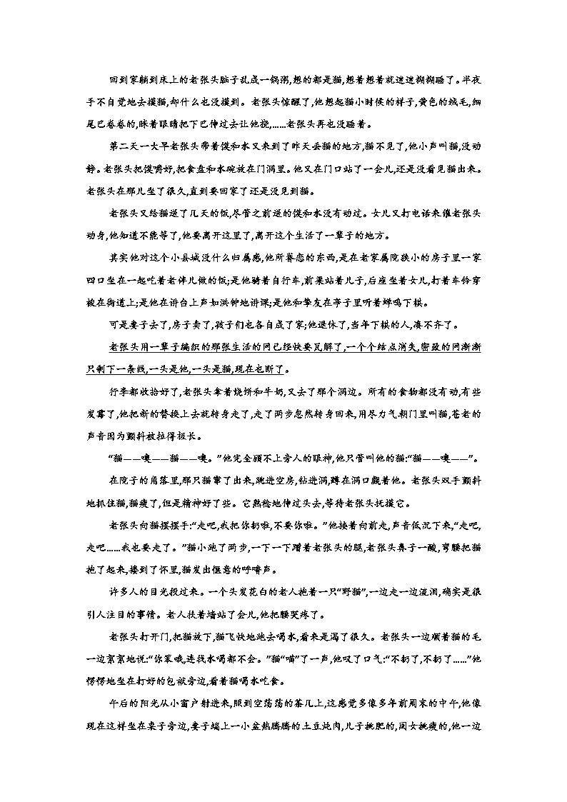 备战2024年高考语文复习专题---小说专题训练-摇摆艺术03