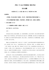 2023-2024学年四川省泸州市泸县第一中学高二上学期期末考试语文试题含解析