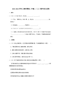 2023-2024学年上海市曹杨第二中学高二上学期期中考试语文试题含答案