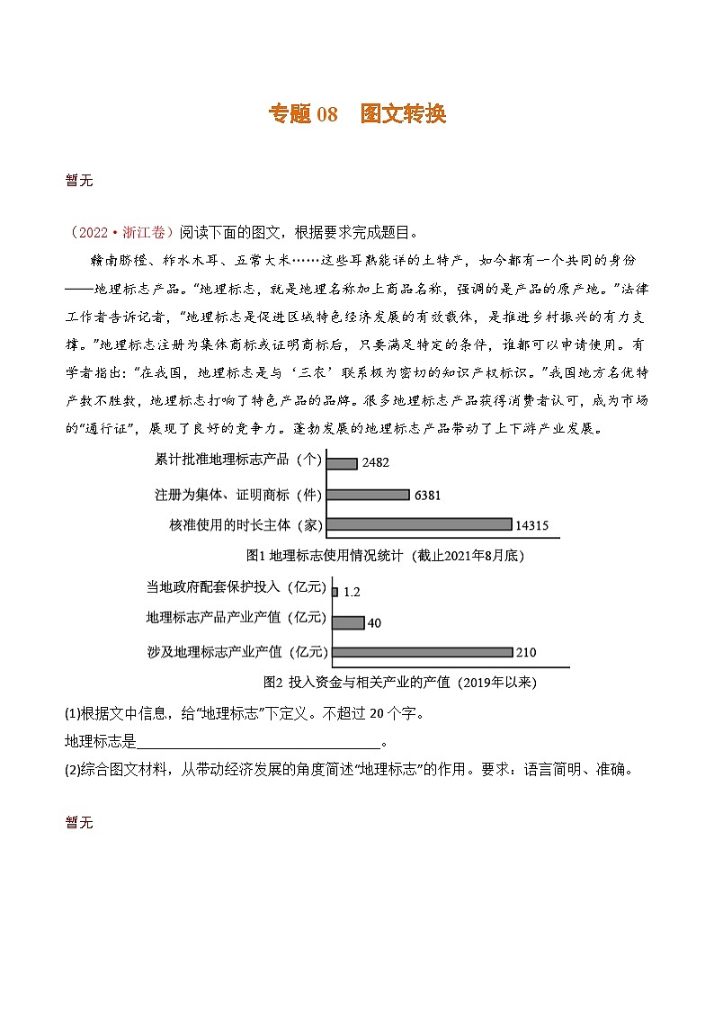 专题08 图文转换：三年（2021-2023）高考语文真题分项汇编 （全国通用）（原卷版+解析）01