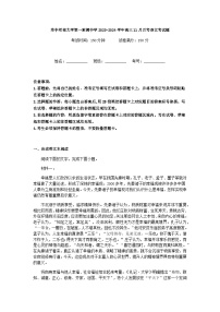 2024届湖北省华中师范大学第一附属中学部分学校高三上学期11月月考语文试卷含解析