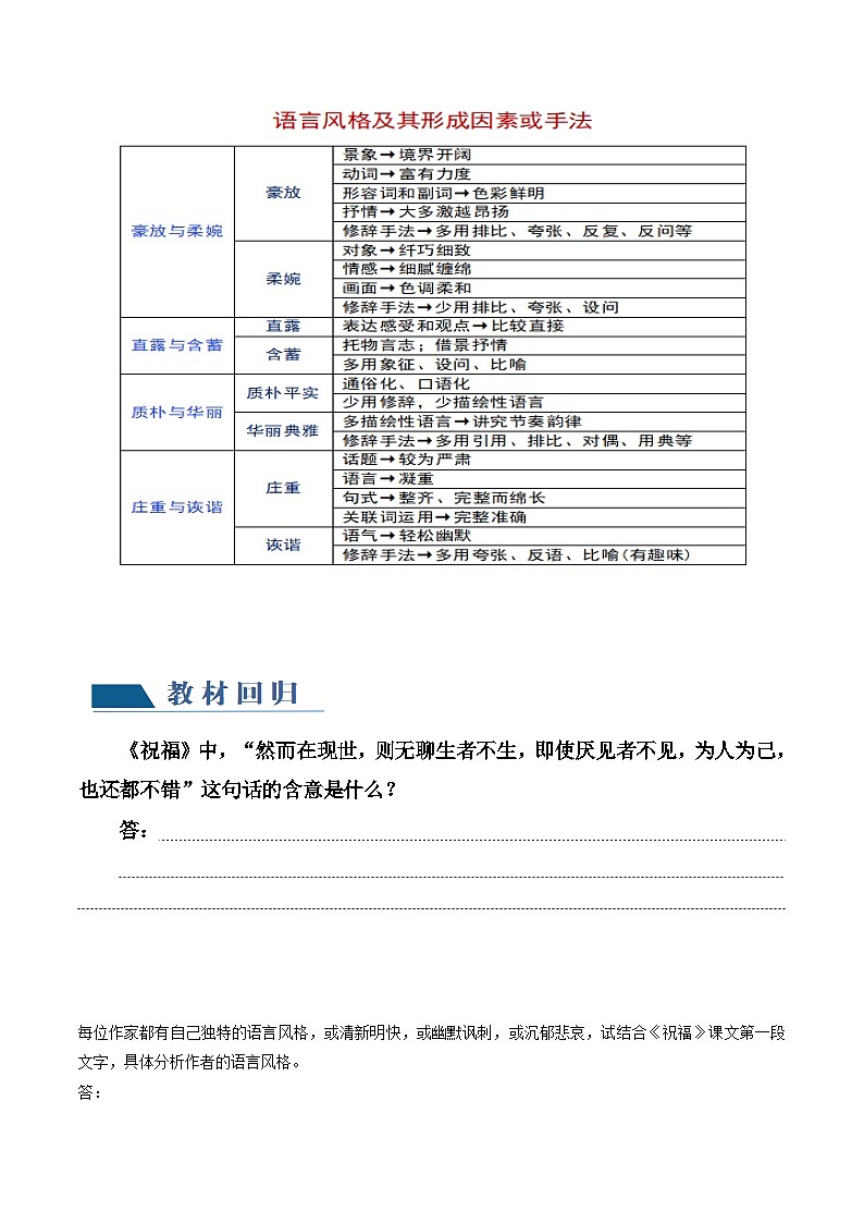 第07讲 小说语言类试题 （讲义）-备战2024年高考语文一轮复习精品课件+讲义+练习（新教材新高考）03