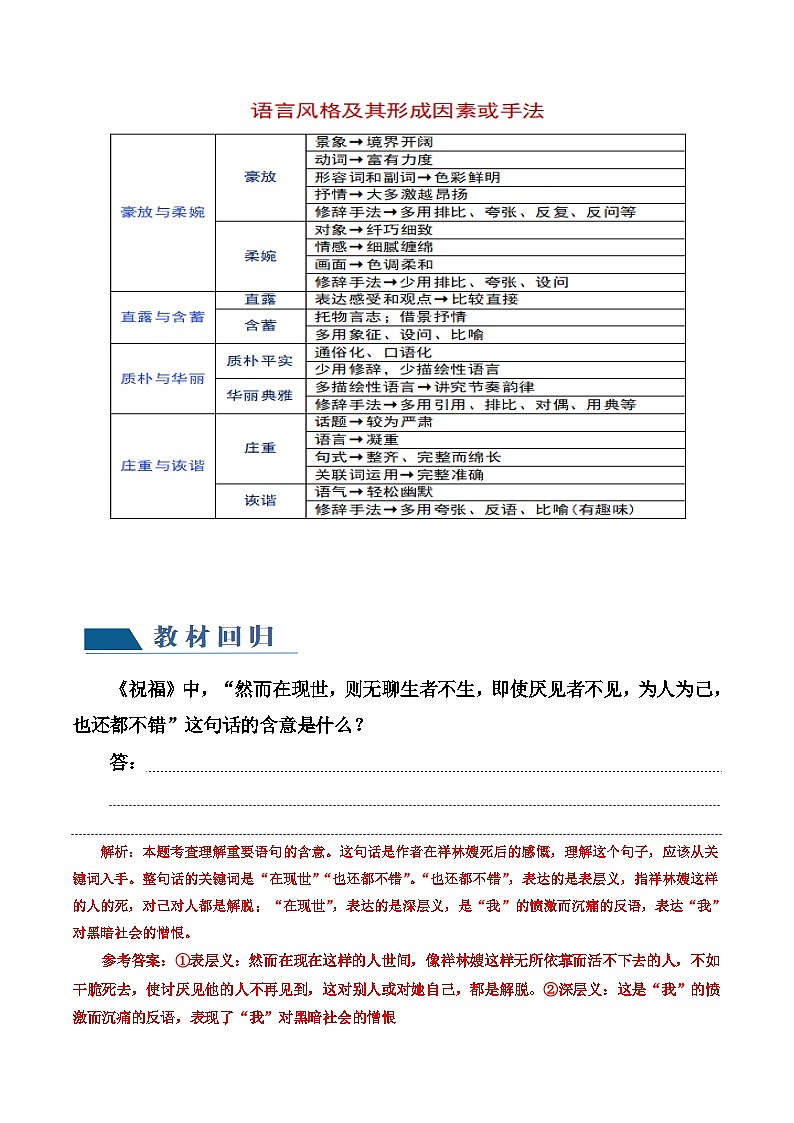 第07讲 小说语言类试题 （讲义）-备战2024年高考语文一轮复习精品课件+讲义+练习（新教材新高考）03