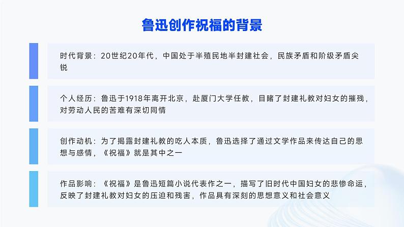 《祝福》鲁迅-2023-2024学年【中职专用】高一语文下学期同步精品课件（高教版2023·基础模块下册）04