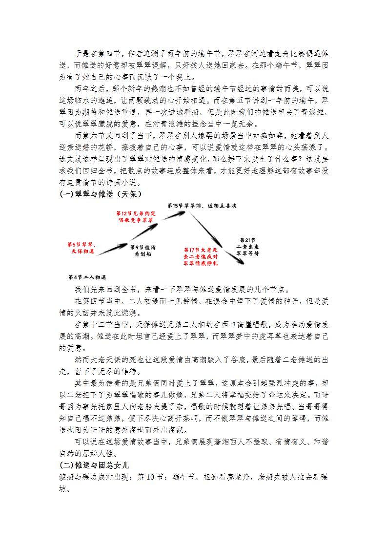 统编版 高中语文 选择性必修下册 第二单元 2.5.2美丽的忧愁——以四组爱情故事为例探析《边城》主旨课件+教案+阅读材料02