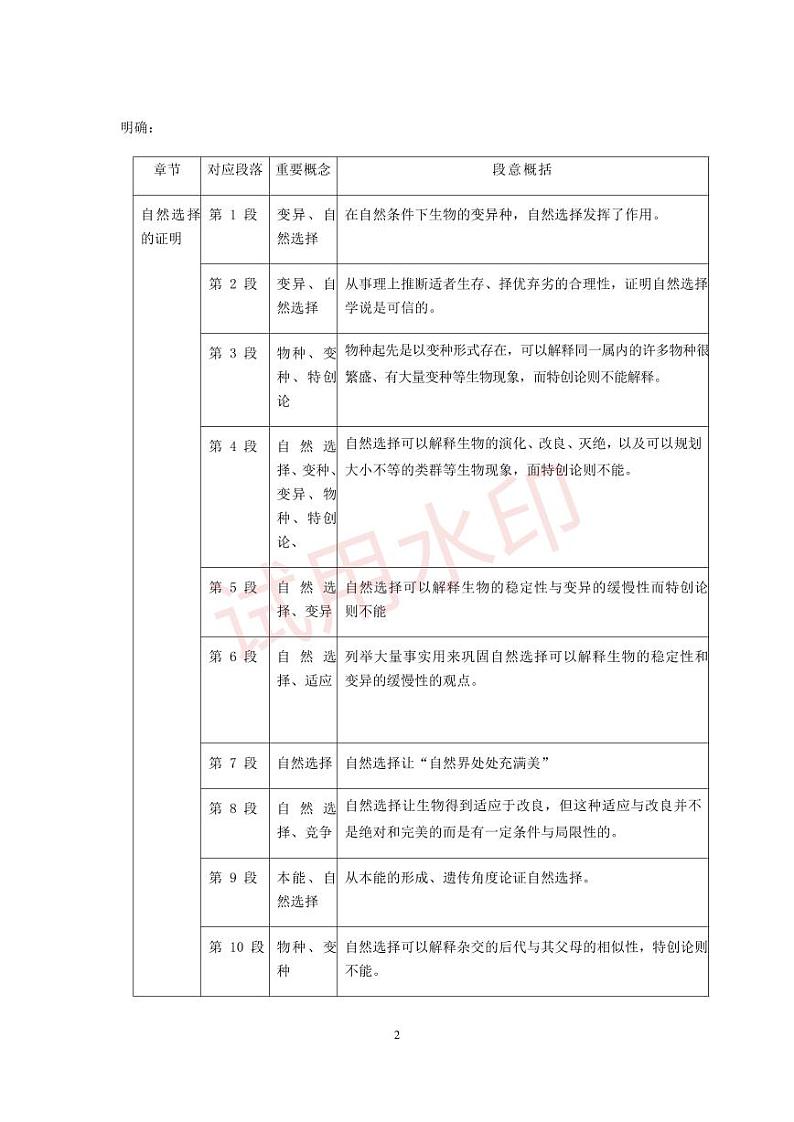 统编版 高中语文 选择性必修下册 空中课堂 第四单元13.1《自然选择的证明》课件+教案02