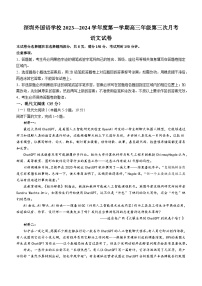 2024届广东省深圳市外国语学校高三上学期第三次月考语文试卷+