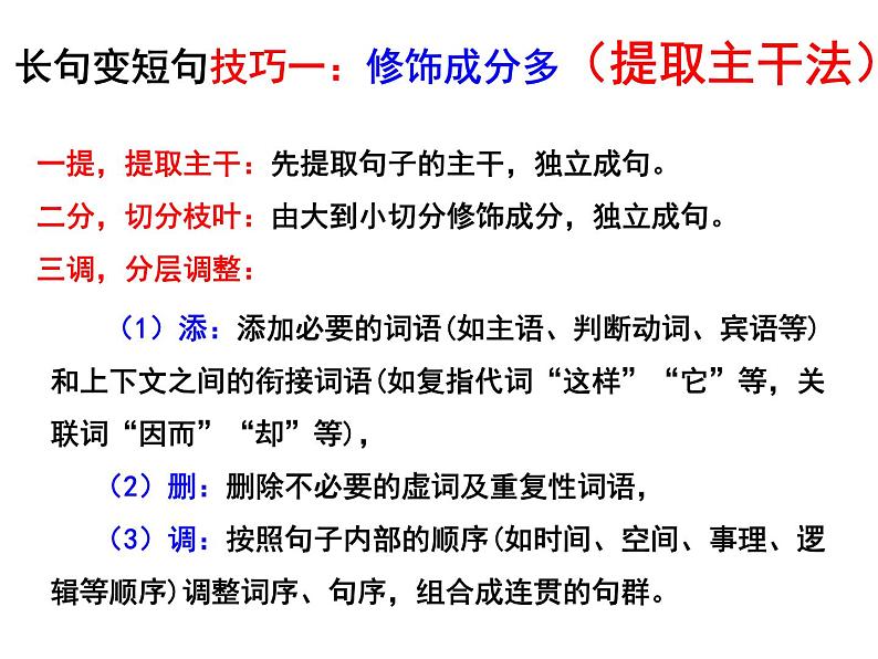 高中语文二轮复习长短句变换课件第7页