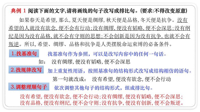 高中语文二轮复习整散句变换课件第5页