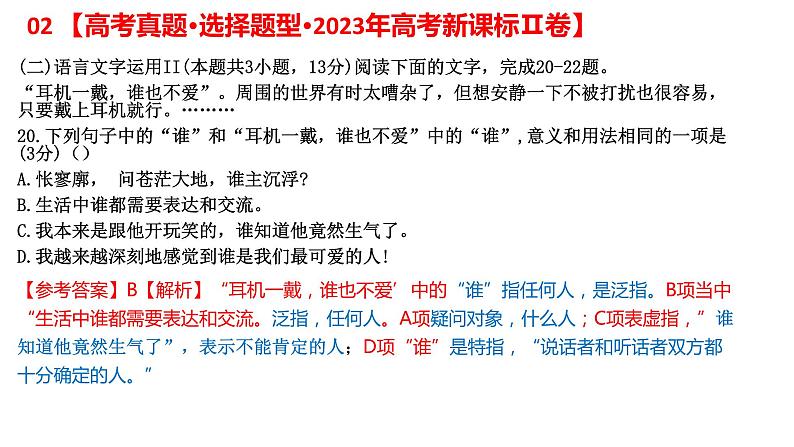 2024届高考专题复习：人称代词的运用及表达效果 课件PPT第5页